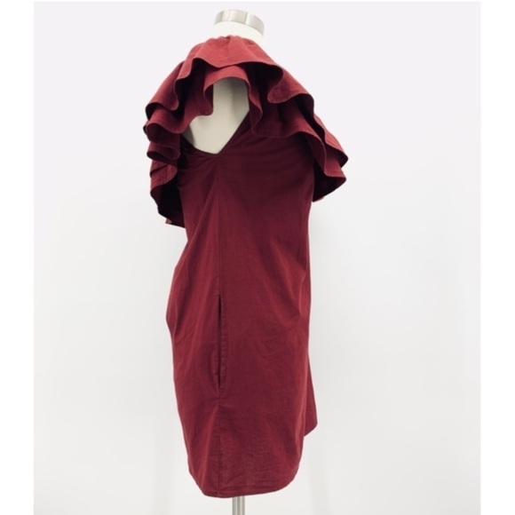 Sincerely Jules “Everly” One Shoulder Red Ruffle Mini Dress Size Small - Picture 5 of 12